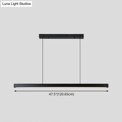 DecorBites™ Black Metal Linear LED Pendant: Sleek Restaurant Island Light Fixture