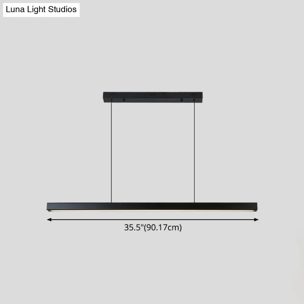 DecorBites™ Black Metal Linear LED Pendant: Sleek Restaurant Island Light Fixture