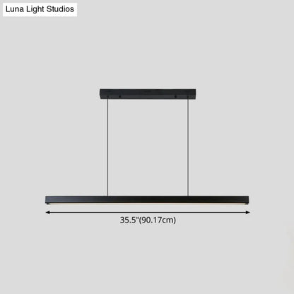 DecorBites™ Black Metal Linear LED Pendant: Sleek Restaurant Island Light Fixture