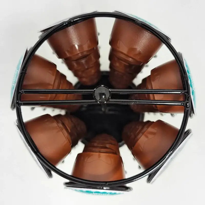 Black metal rotating dolce gusto storage rack kitchen capsule holder