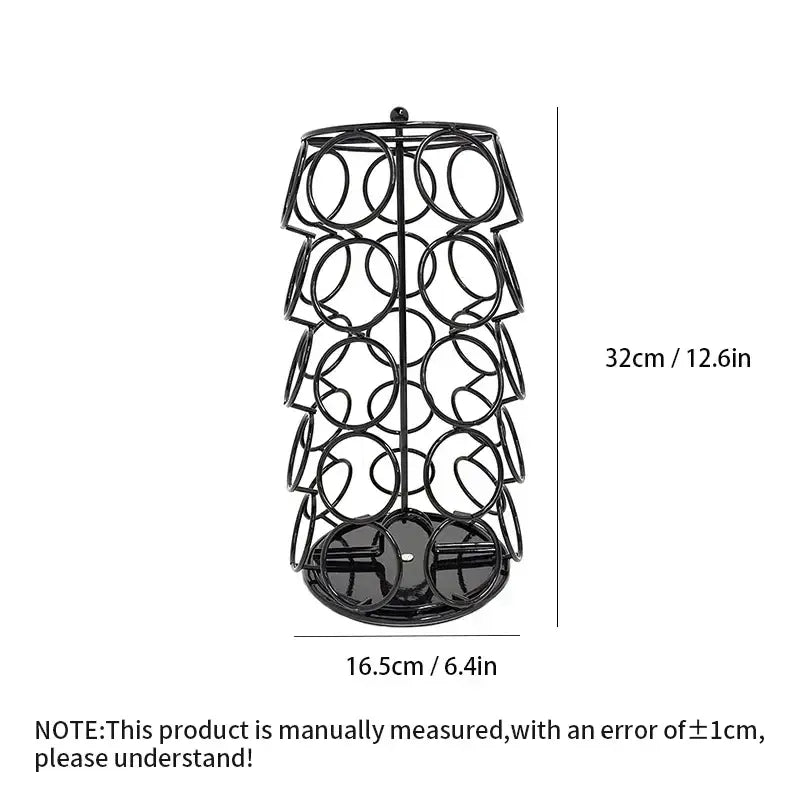 Black metal rotating dolce gusto storage rack kitchen capsule holder