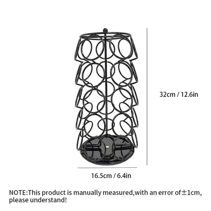 Black metal rotating dolce gusto storage rack kitchen capsule holder