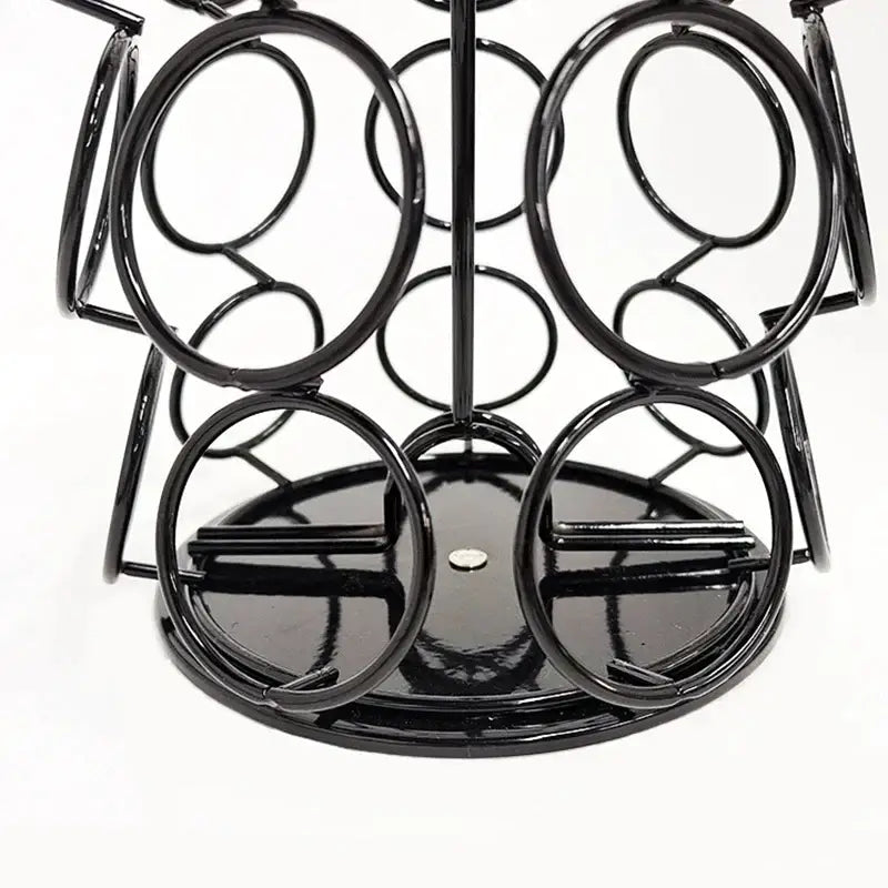 Black metal rotating dolce gusto storage rack kitchen capsule holder