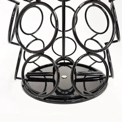 Black metal rotating dolce gusto storage rack kitchen capsule holder