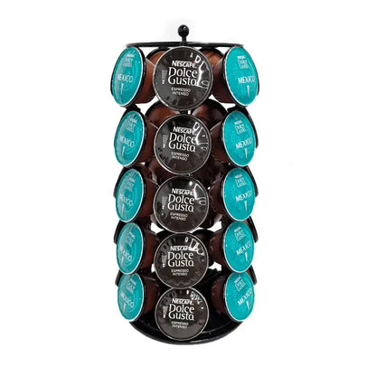 Black metal rotating dolce gusto storage rack kitchen capsule holder