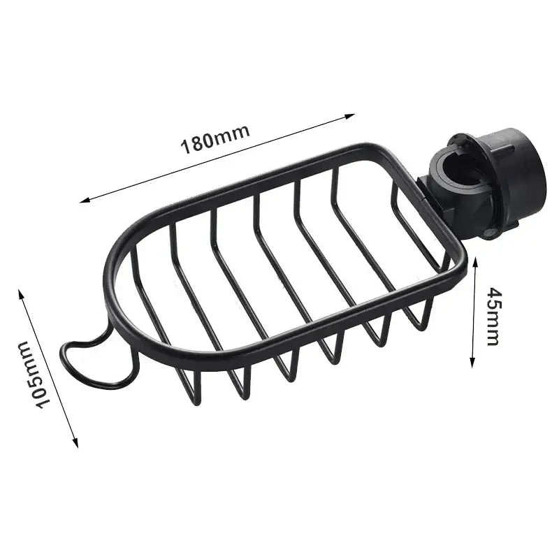 Black metal two tier adjustable shower caddy bathroom organizer