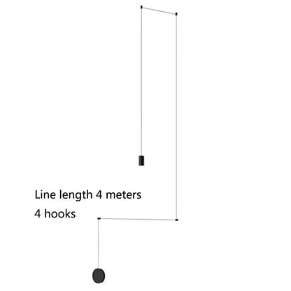 Black minimalist led wall lamp for bedroom and living room