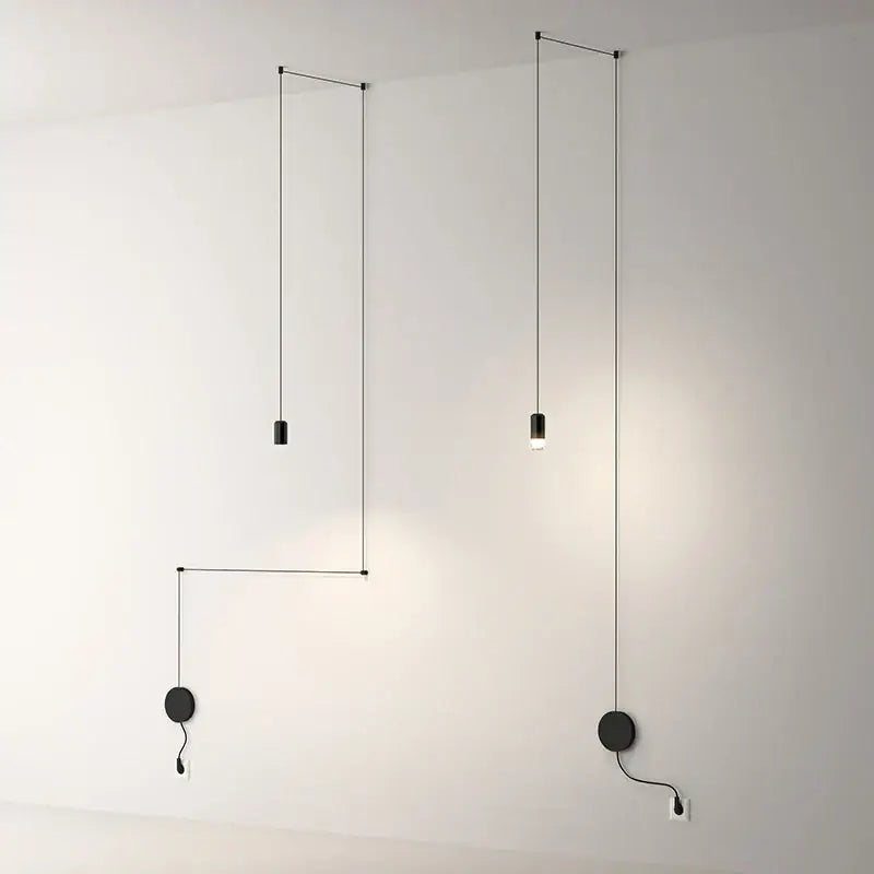Black minimalist led wall lamp for bedroom and living room