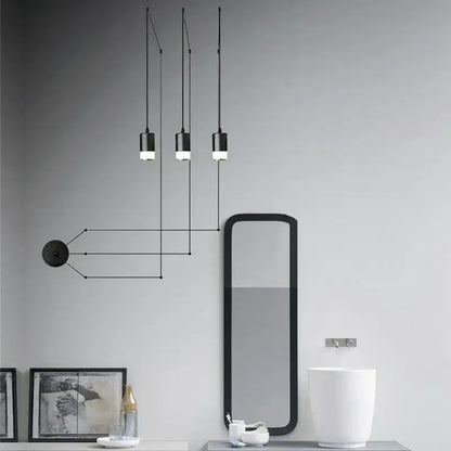 Black minimalist led wall lamp for bedroom and living room