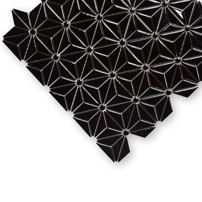 Black Pearl Glossy Triangle Colore Look Ceramic Mosaics 12x12