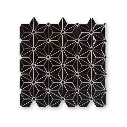 Black Pearl Glossy Triangle Colore Look Ceramic Mosaics 12x12