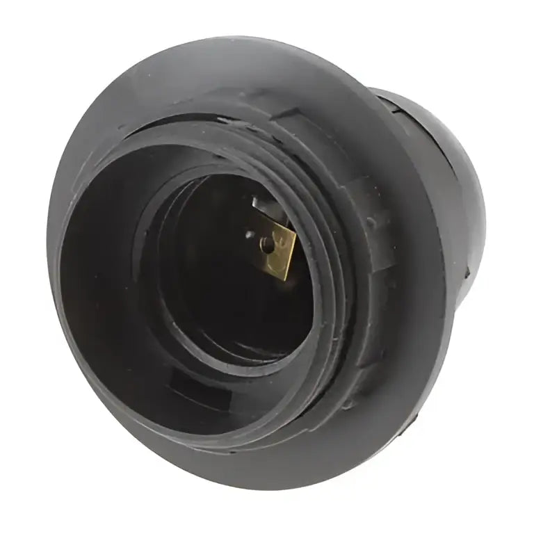 Black plastic and brass e27 socket lamp holder living room base