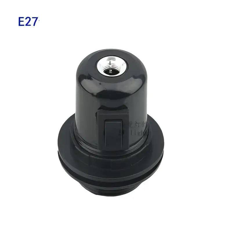 Black plastic e27 socket lamp base with switch for bedroom
