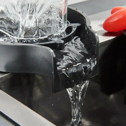 Black plastic glass rinser faucet towel ring kitchen sink accessory