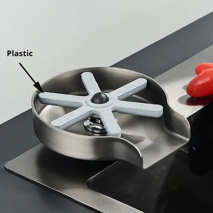 Black plastic glass rinser faucet towel ring kitchen sink accessory