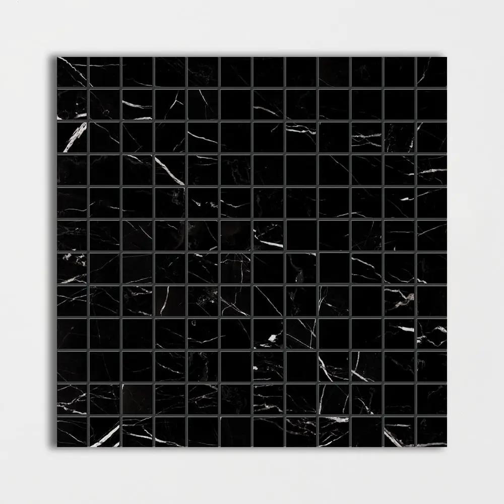 Black Polished 1x1 Marble Mosaics 12x12