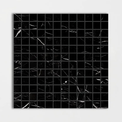 Black Polished 1x1 Marble Mosaics 12x12