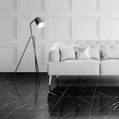 Black Polished Marble Tiles 18x18