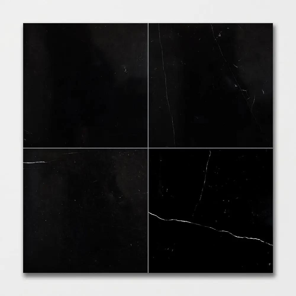 Black Polished Marble Tiles 18x18