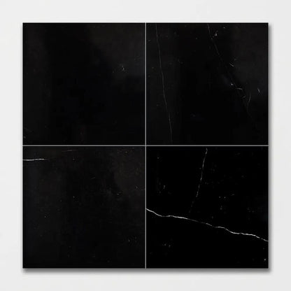 Black Polished Marble Tiles 18x18