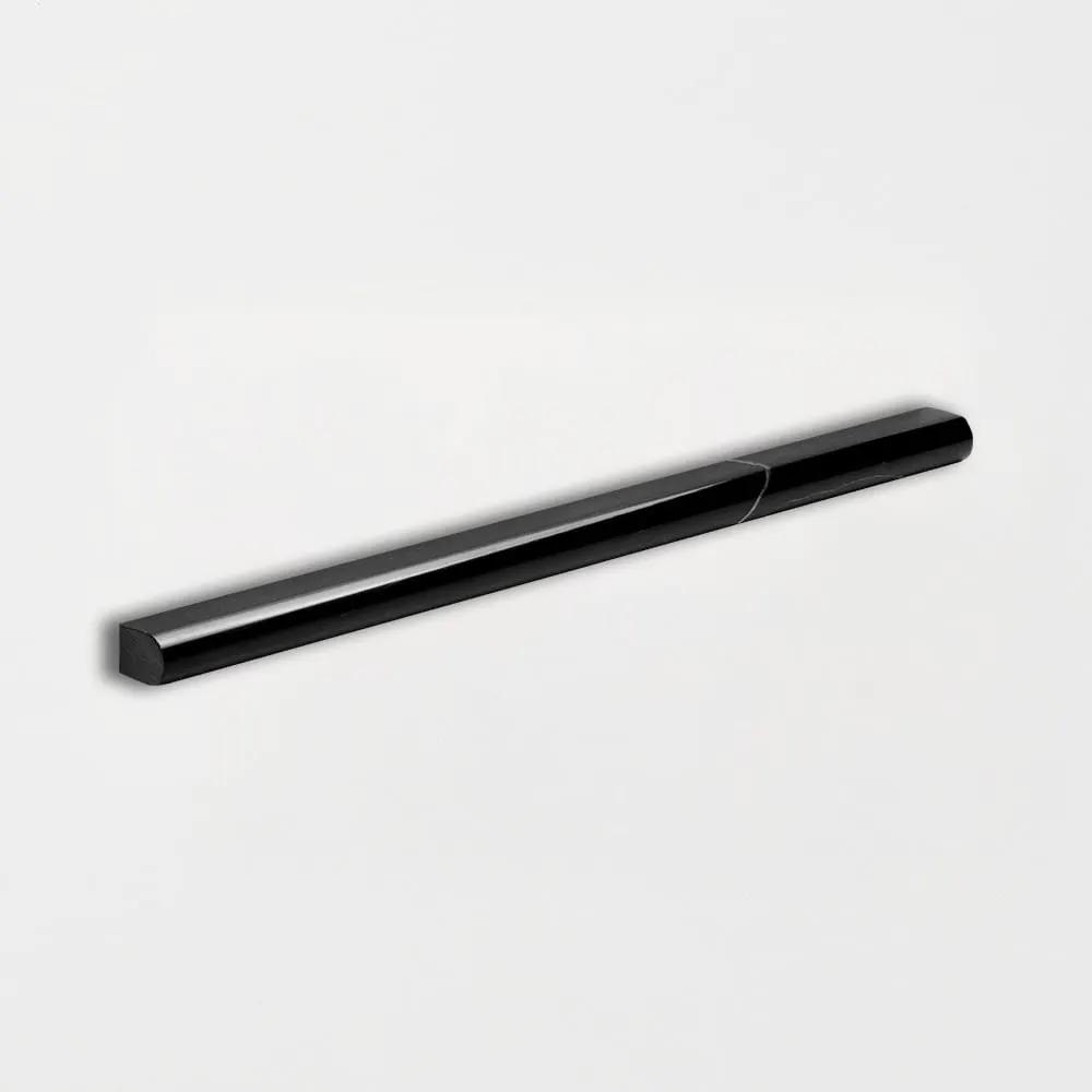 Black Polished Pencil Liner Marble Moldings 1/2x12