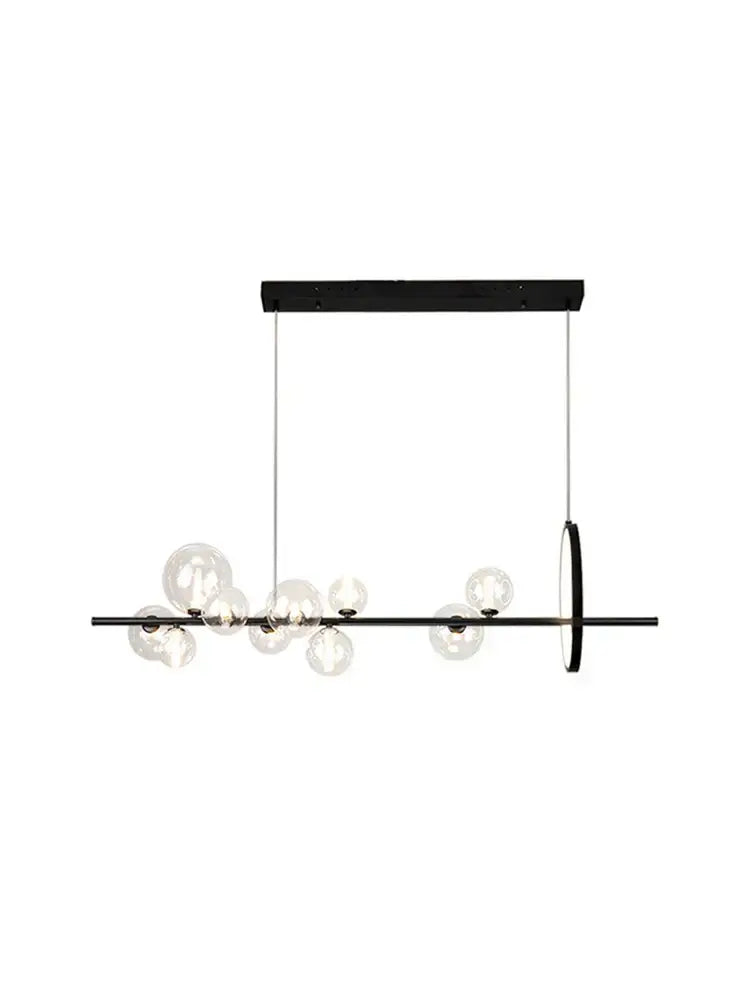 Black postmodern bubble glass chandelier dining room clear globes