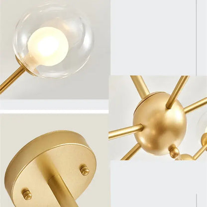 Black postmodern sputnik chandelier dining room glass globe light