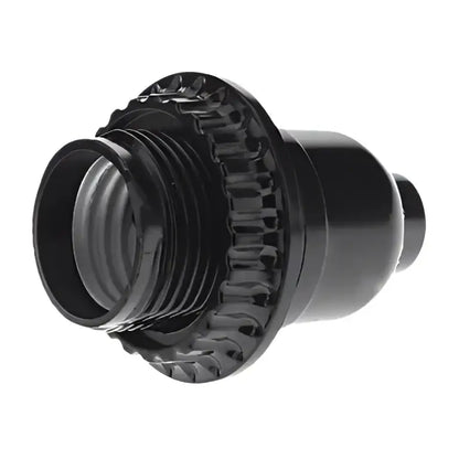 Black ridged bakelite e27 bulb holder with switch bedroom light socket
