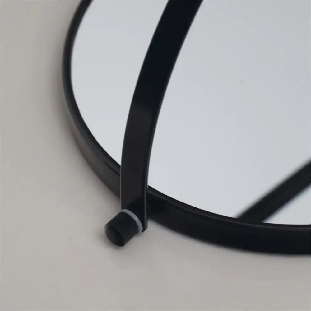 Black round magnifying wall mounted beauty mirror for bedroom