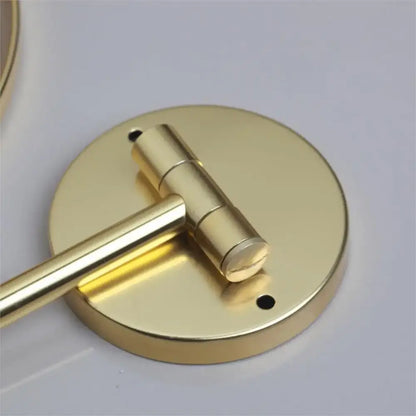 Black round magnifying wall mounted beauty mirror for bedroom