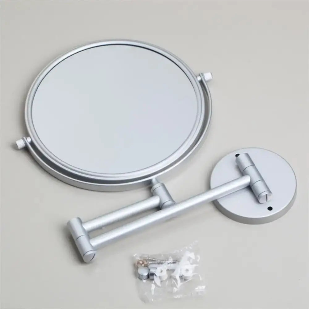 Black round magnifying wall mounted beauty mirror for bedroom