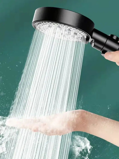Black round shower head 6 modes high pressure handheld bathroom sprayer
