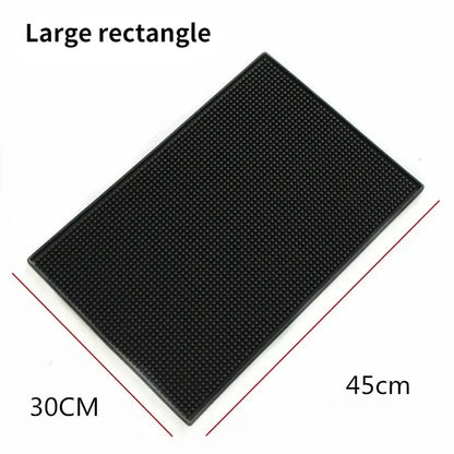Black rubber raised dot coffee bar cup mats kitchen drain mat