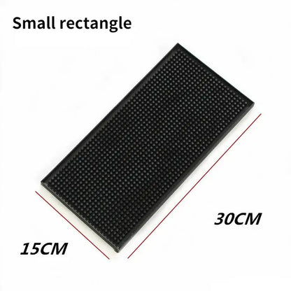 Black rubber raised dot coffee bar cup mats kitchen drain mat