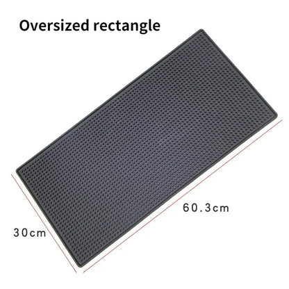 Black rubber raised dot coffee bar cup mats kitchen drain mat
