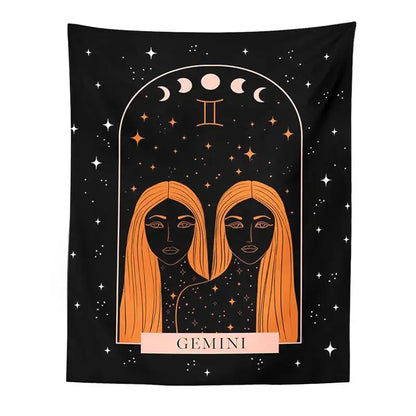 Black scorpio celestial constellation tapestry bedroom moon wall art