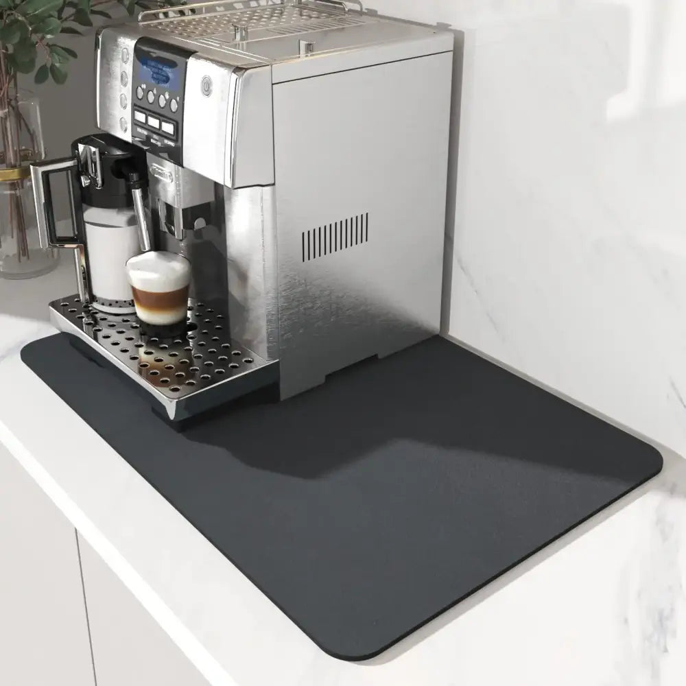 Black silicone absorbent espresso machine mat kitchen coffee decor