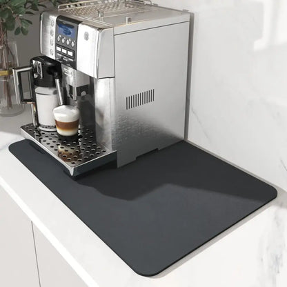Black silicone absorbent espresso machine mat kitchen coffee decor
