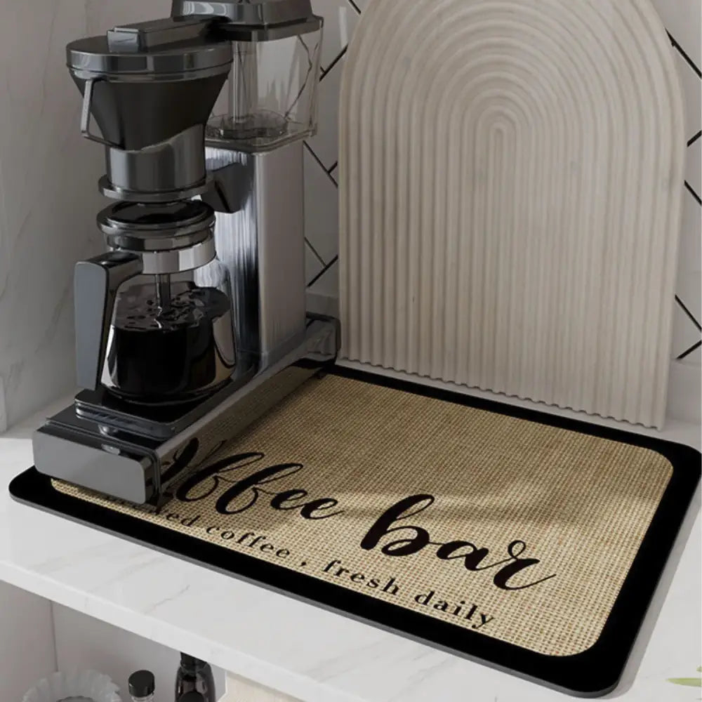 Black silicone absorbent espresso machine mat kitchen coffee decor