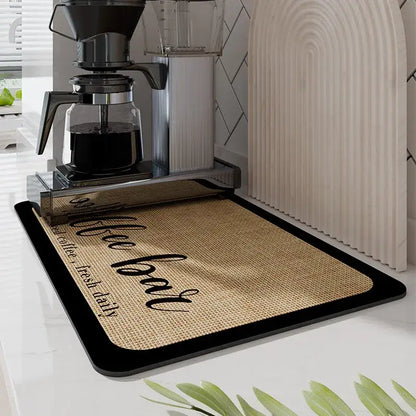 Black silicone absorbent espresso machine mat kitchen coffee decor