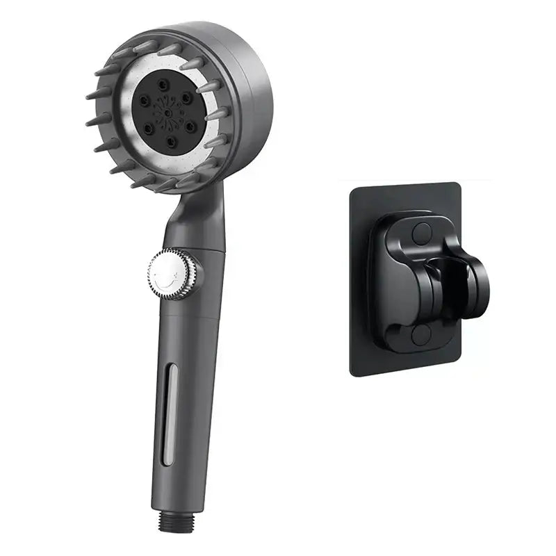 Black & silver adjustable high pressure shower head bathroom 3 modes