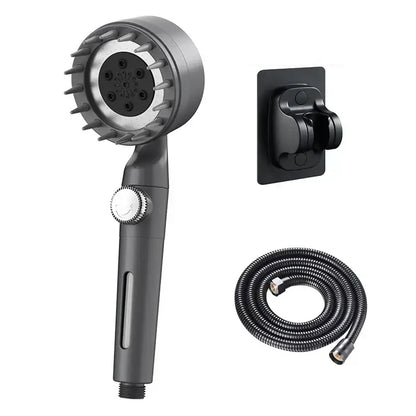 Black & silver adjustable high pressure shower head bathroom 3 modes