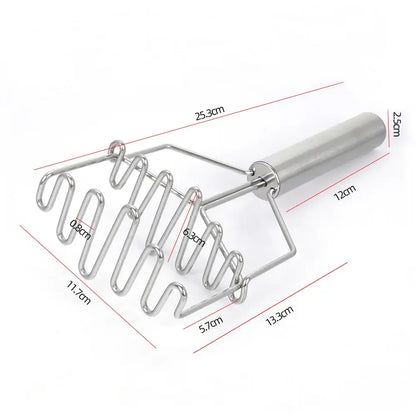 Black & silver stainless steel potato masher kitchen food crusher