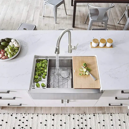 Black single handle pull out kitchen faucet with swivel spout