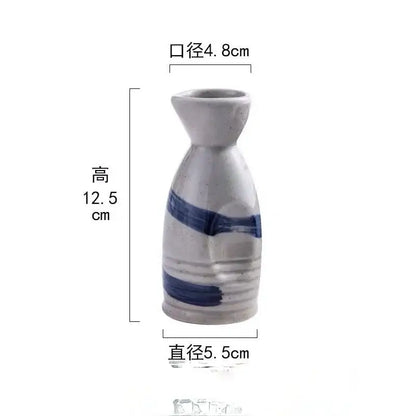 Black speckled ceramic wine sake set with heater for dining room