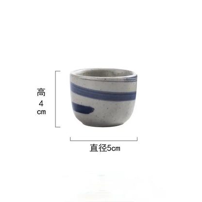Black speckled ceramic wine sake set with heater for dining room
