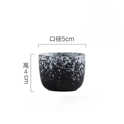 Black speckled ceramic wine sake set with heater for dining room