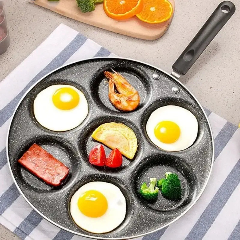 Black speckled six section breakfast egg pan kitchen cooking tool
