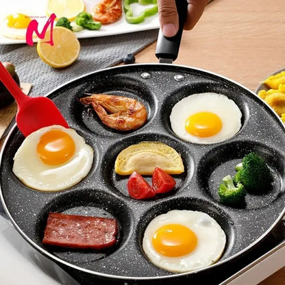 Black speckled six section breakfast egg pan kitchen cooking tool