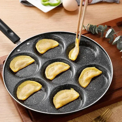 Black speckled six section breakfast egg pan kitchen cooking tool